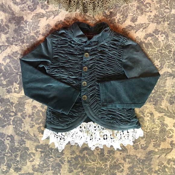 New Mustard Pie Alice Jacket in slate blue - Picture 2 of 7